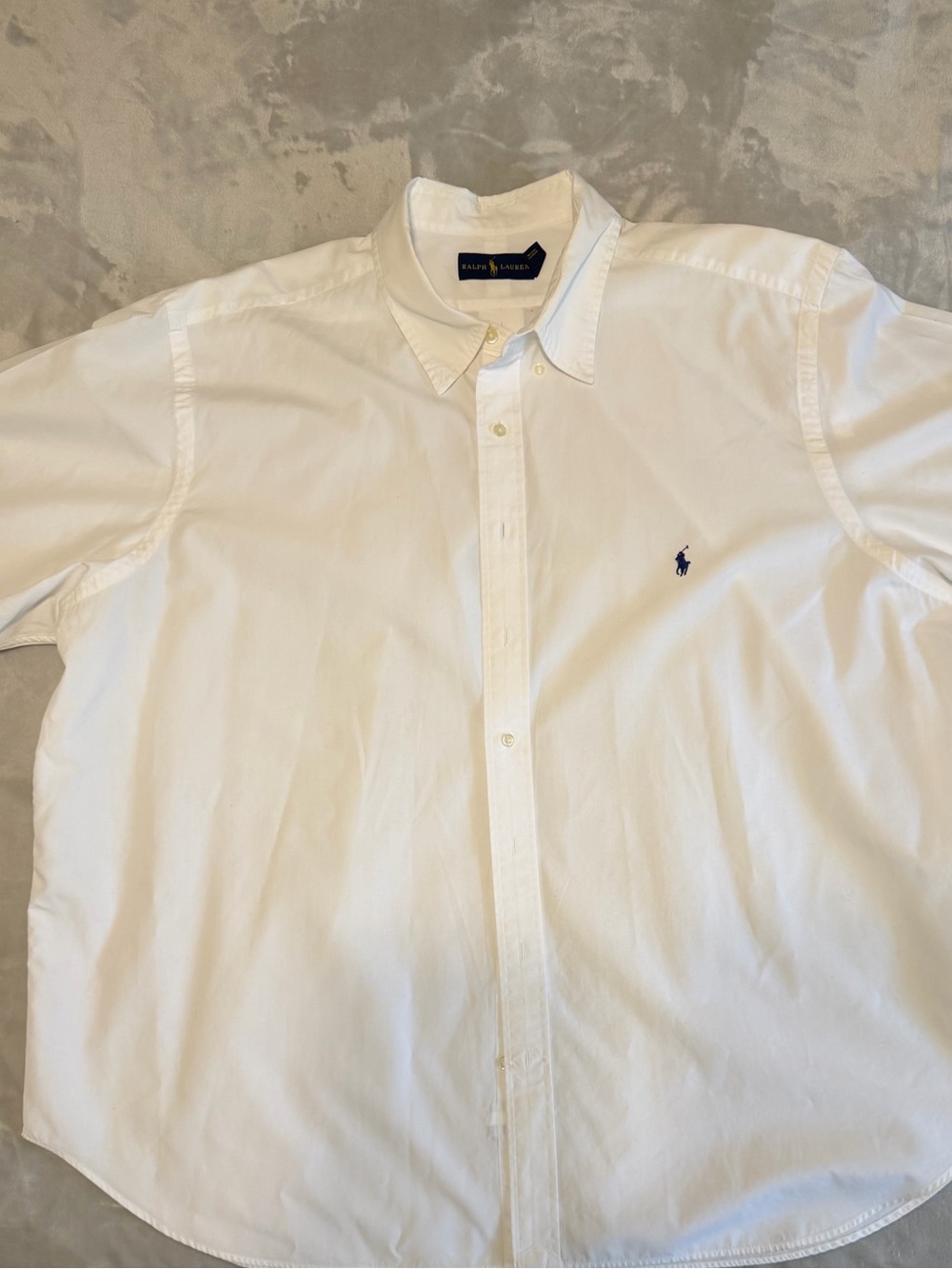 Ralph Lauren Polo Men’s White Button-Down Shirt with Navy Pony 3XLB